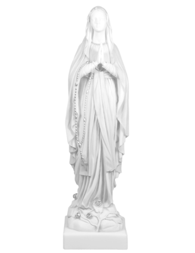 ND de Lourdes - Statue en albâtre 42cm -Blanche