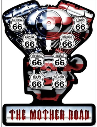 Plaque métal THE MOTHER ROAD - Route 66 - 30 x 40 cm