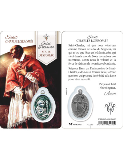 Carte-prière avec insertion ST GUERISSEUR - ST CHARLES