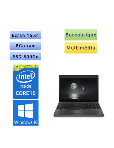 PC portable HP Windows 10 - i5 8GB 500GB SSD 15.6" - Ordinateur