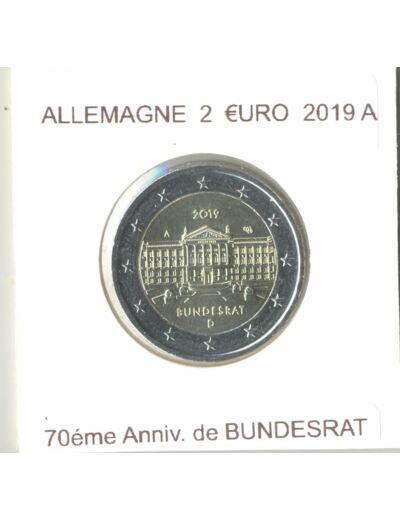 ALLEMAGNE 2019 5 ATELIERS 2 EURO COMMEMORATIVE 70e ANNIVERSAIRE DE BUNDESRAT