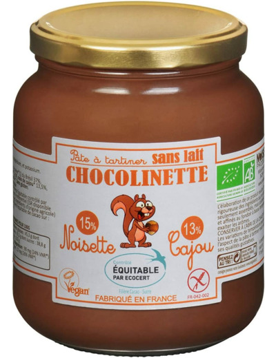 PÂTE A TARTINER CHOCOLINETTE 220G NOISERAIE PRODUCTI