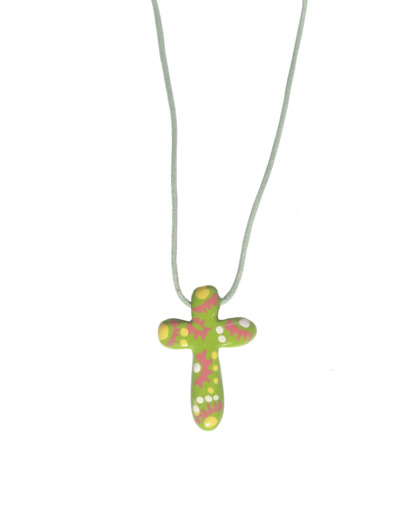 Croix Pendentif Verte Environ 3cm