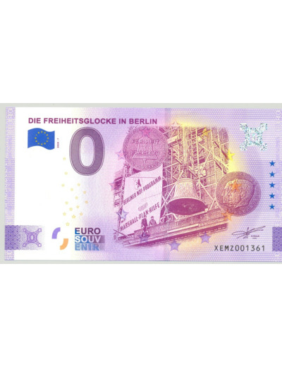 ALLEMAGNE 2020-7 DIE FREIHEITSGLOCKE IN BERLIN BILLET SOUVENIR 0 EURO