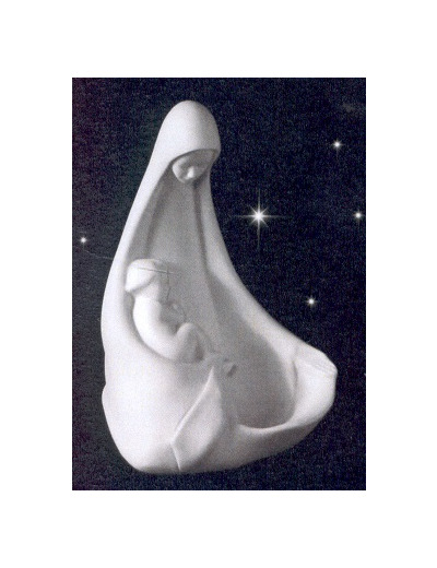 Vierge à l'enfant stylisée 16cm porcelaine