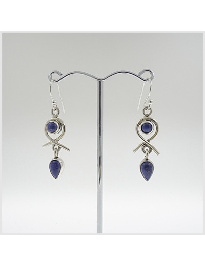 Boucles d'oreilles Lapis Lazuli et Argent Massif