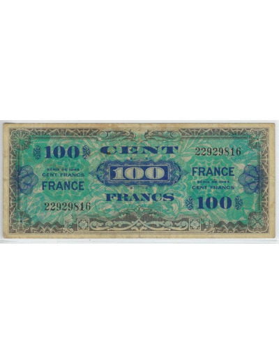 FRANCE 100 FRANCS Type FRANCE 1945 SANS SERIE TB+ 816