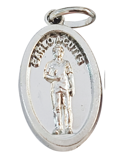 Médaille Ovale 19mm en Métal Argenté - CARLO ACUTIS