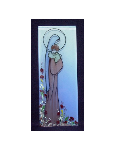 Notre Dame DE LA ROUTE 17,5x6,5cm - EMAUX DU LIBAN
