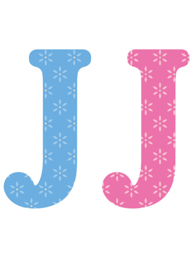 Lettre J x2pcs. Hauteur 5.5cm
