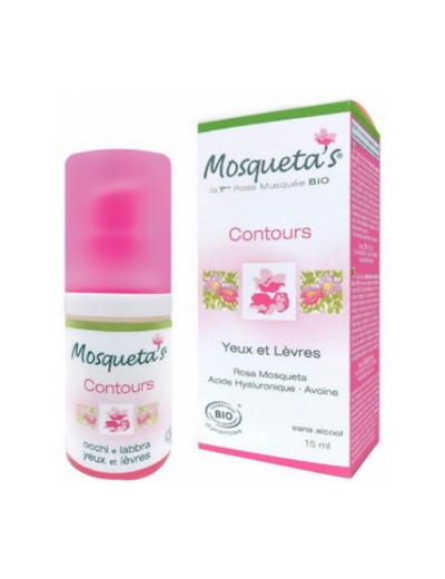 Contours yeux et lèvres Rose Musquée Acide hyaluronique Avoine 15ml