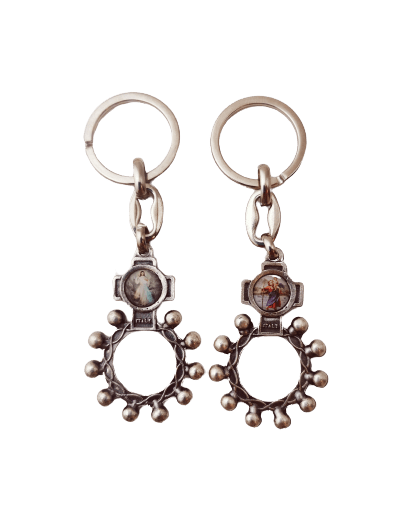 Porte-Clefs Dizainier en Métal - CHRIST MISÉRICORDIEUX/CHRISTOPHE