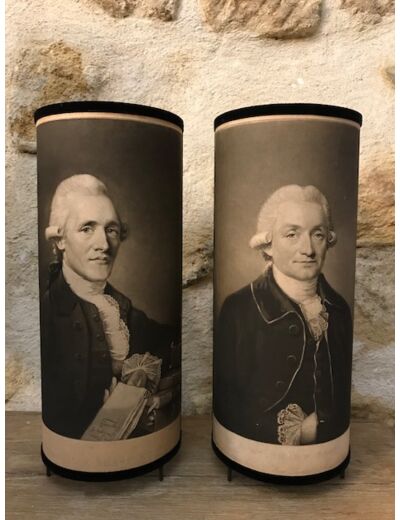 Paire de lampes cylindriques ( Manière Noire) 18é Granville et William SHARP