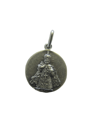 Médaille 18mm en Métal Argenté - ENFANT JESUS PRAGUE