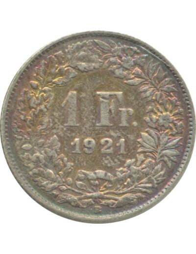 SUISSE 1 FRANC 1921 B TTB N1