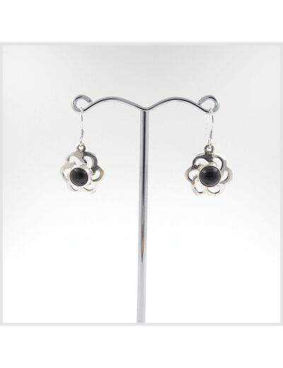 Boucles Onyx en argent massif