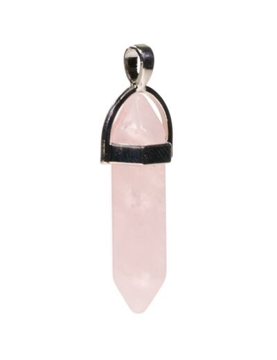 Pendentif en pointe Quartz rose