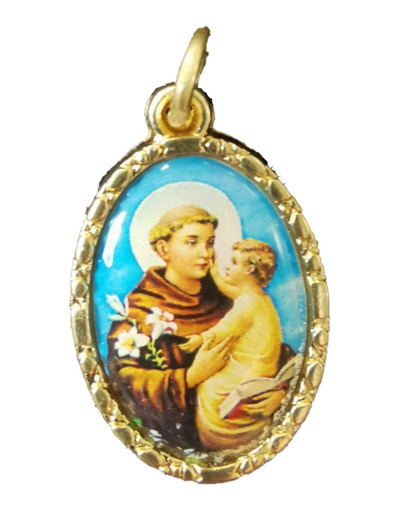 Médaille 20mm en Métal Doré avec Résine  - ANTOINE ABBE