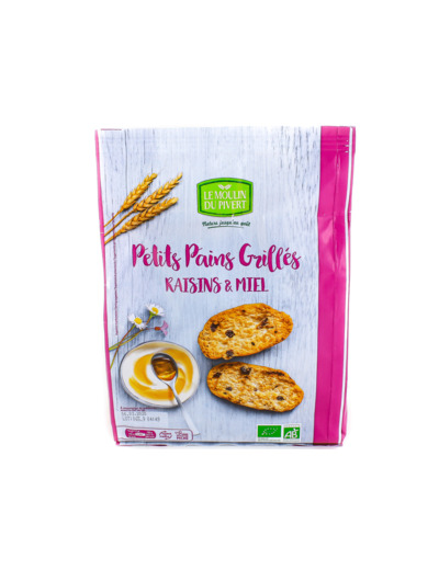 Petits Pains Grillés Raisins Miel Bio 225g