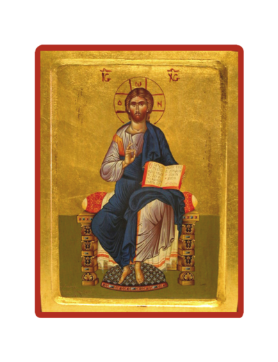 Icône dorée incurvée 18*23cm - CHRIST INTRONISÉ