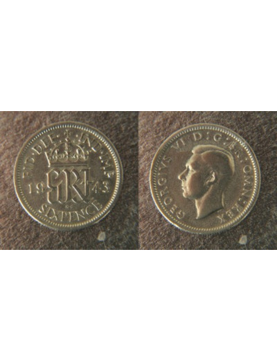 GRANDE BRETAGNE 6 PENCE 1943 TTB+