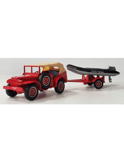 DODGE 4X4 ET BATEAU SAPEURS POMPIERS 1/50 SANS BOITE