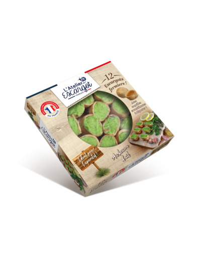 12 Croquilles d'escargots Fermiers Français au Beurre d'ail.