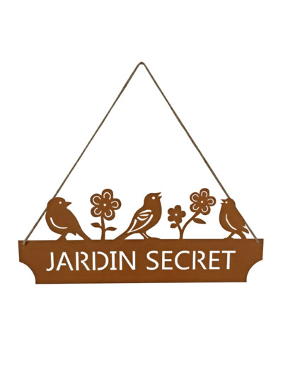 Suspension déco murale "Jardin secret" 51x43x22cm