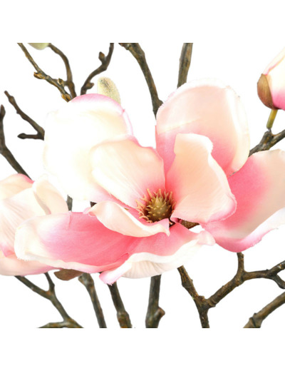 Fleur Magnolia Rose Clair en Polyester Haute Tige 86cm