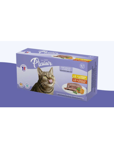 Les repas plaisir, Pack Viande pour chat stérilisé - 4 x 100g