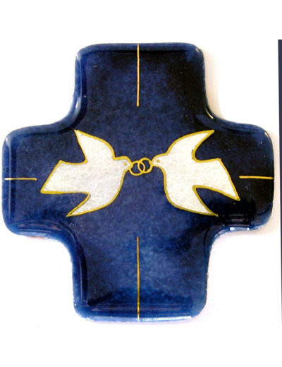 Alliance bleu 7,7X8cm - EMAUX DU LIBAN