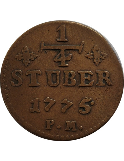 ALLEMAGNE (duché de Juliers-Berg) 1/4 STUBER 1775 TB+ (KM205)
