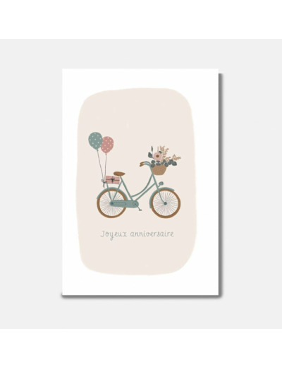 Carte Joyeux Anniversaire Vélo - Pascale Editions