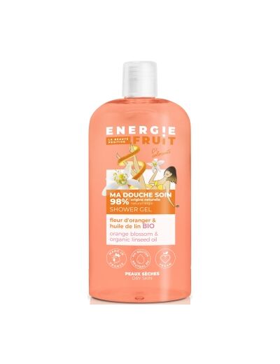 Gel Douche soin Fleur d'Oranger Huile de Lin Bio 500ml