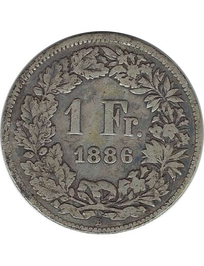 SUISSE 1 FRANC 1886 B TB N1