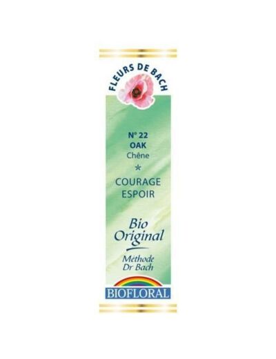 Fleur de Bach Oak, Chêne en compte-gouttes 20 ml