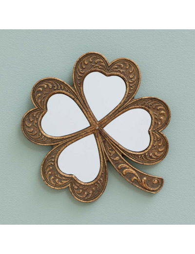 Grand miroir trèfle 20x19x1cm