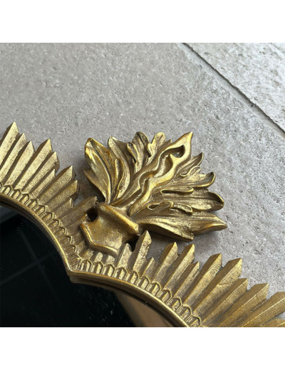 Miroir coeur sacré or résine 39x54x2cm