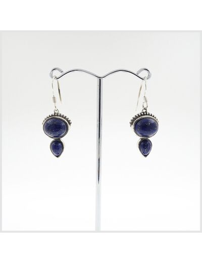 Boucles d'oreilles Lapis Lazuli et Argent Massif