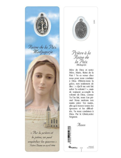 Signet plastifié avec médaille- MEDJUGORJE
