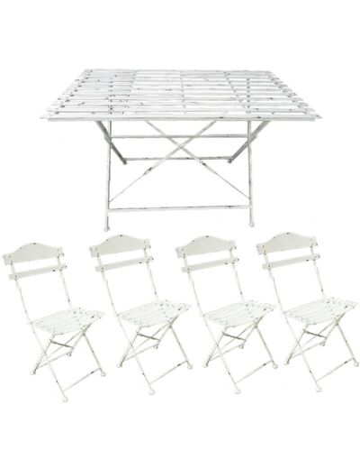Ensemble table 4 chaises 120x63x75cm