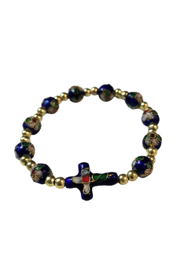 Bracelet Dizainier Elastique Perles Décorée BLEU