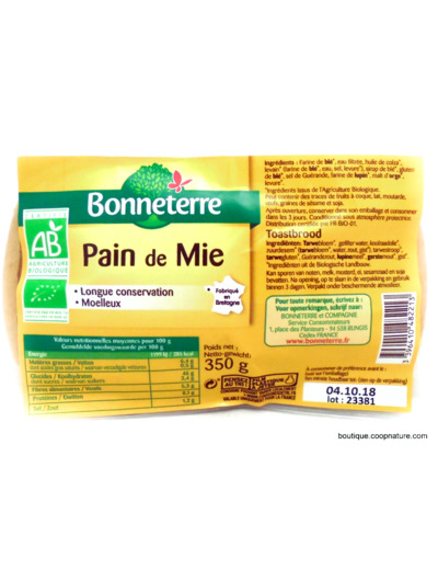 Pain de Mie Bio 350g