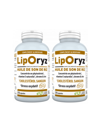 Liporyz Huile de Son de Riz Lot de 2 x 270 capsules