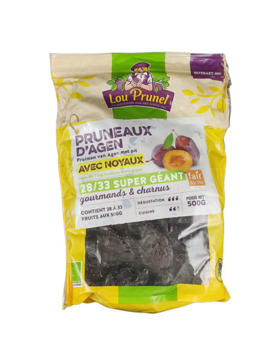 Pruneaux d'Agen Avec Noyaux 28/33 Super Géant 500g Bio