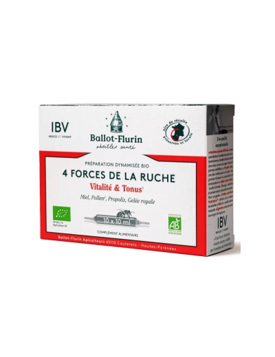 Préparation Dynamisée 4 forces de la ruche Eglantine 10 ampoules de 10ml