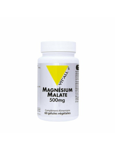 Magnésium Malate-500mg-60 gélules végétales-Vit'all+