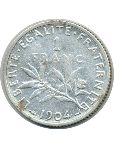 FRANCE 1 FRANC ROTY 1904 TB+ (G467) N2