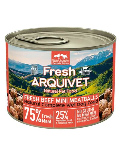 ARQUIVET Mini Boulettes de boeuf avec patate douce et carotte, pour Chiens - 200g