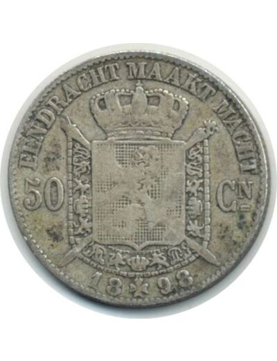 BELGIQUE 50 CENTIMES 1898 FL TB+ (W27)